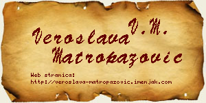 Veroslava Matropazović vizit kartica